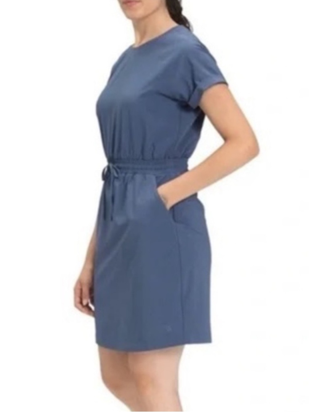 The North Face Blue Steel Never Stop Wearing Mini Dress Drawstring Wast